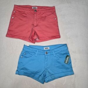Celebrity Pink Low Rise Shorts Bundle - Blue & Coral - Size 5